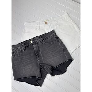 L’AGENCE Jeans Shorts White & Black Mid Rise Casual Womens Bundle Size 25